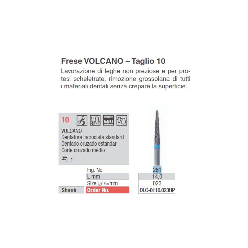 FRESA TUNGSTENO MANIPOLO DRITTO