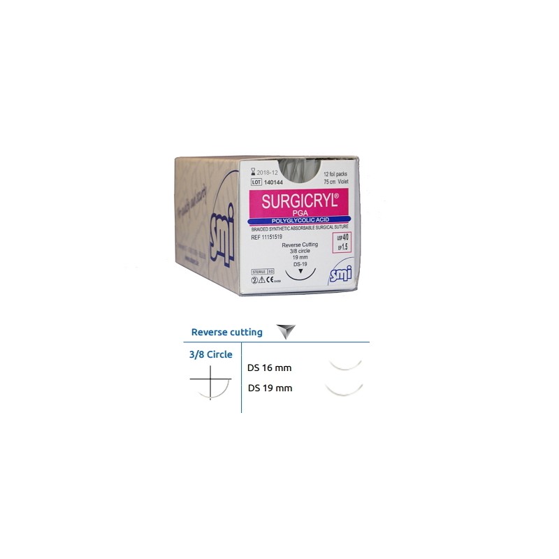 SUTURE SURGICRYL 910 4/0 DS19 3/8C