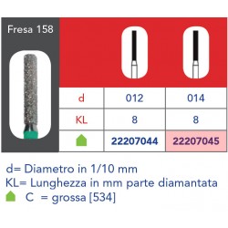 FRESE DIAMANTATE CILINDRICHE CON BORDI ARROTONDATI