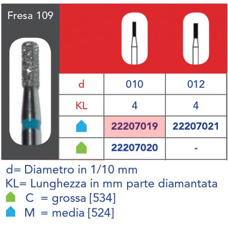 FRESE DIAMANTATE CILINDRO