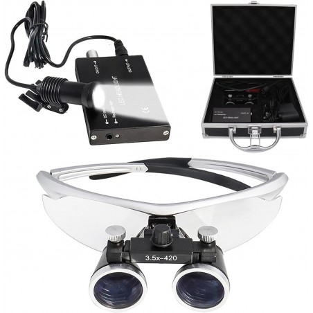 Occhiali ingrandenti a LED 2,5x 32-42cm Montatura Argento
